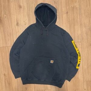 Carhartt Black and Yellow Pullover Sweater with Hood
